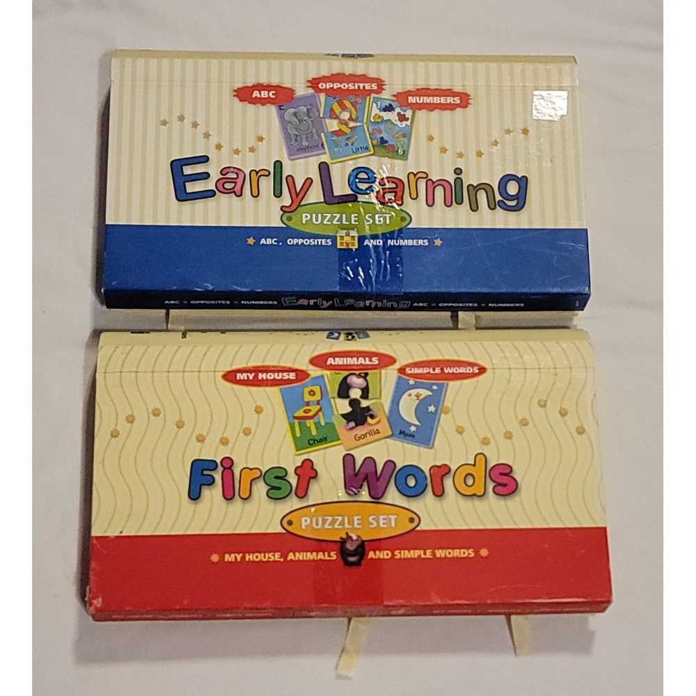 First Words & Early Learning Puzzle Sets- ABC, Numbers, My House, Animals, Words